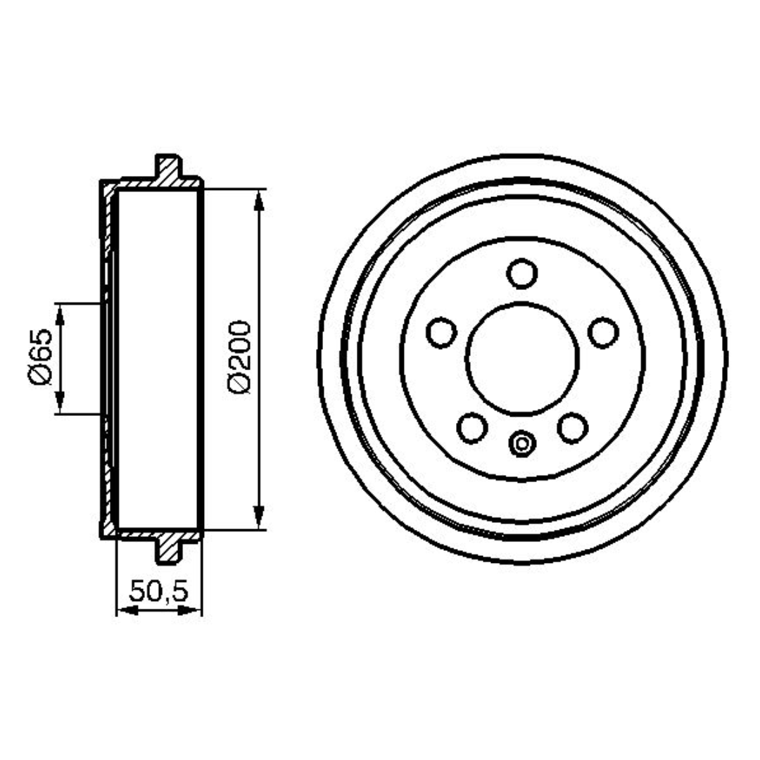 Bosch Rear Brake Drum Set(2) - VW Polo Vivo 1.4 (CLP)