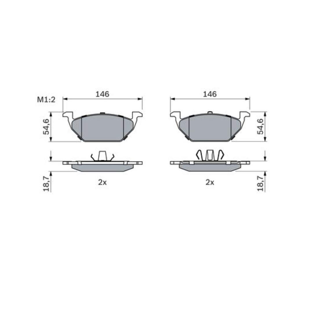 Bosch Front Brake Pad Set - VW Polo Vivo 1.4 (CLP)