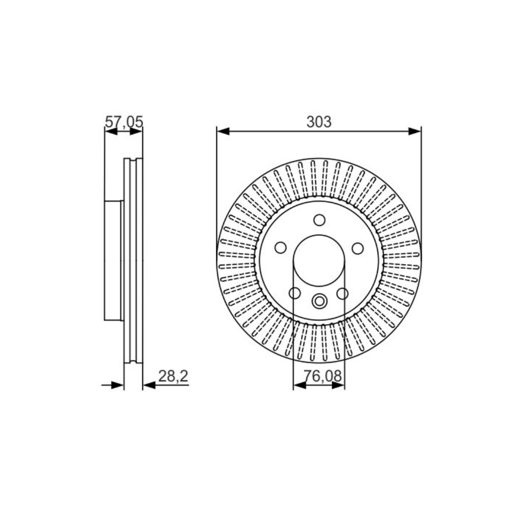 Bosch Front Brake Disc Set(2) - VW Amarok 2.0 TDi (CSH)