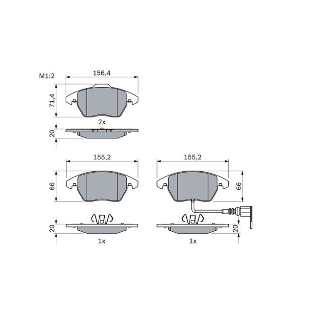 Bosch Front Brake Pad Set - VW Golf 6 GTi (CCZ)