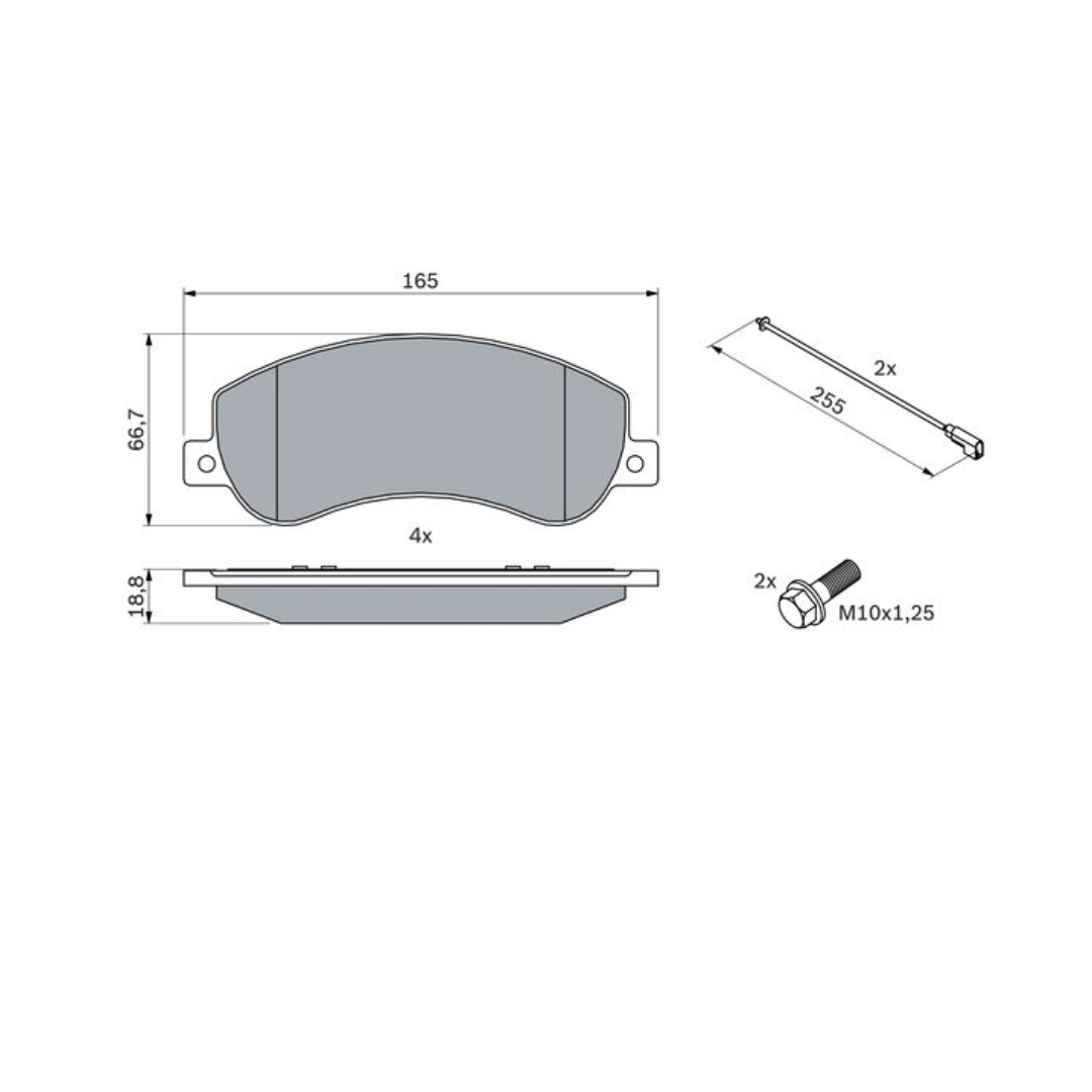Bosch Front Brake Pad Set - VW Amarok 2.0 TDi (CSH)
