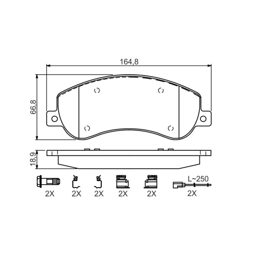 Bosch Front Brake Pad Set - VW Amarok 2.0 TDi (CSH)